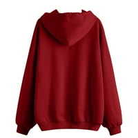 Ženska odjeća Na otvorenom, ležerni pulover s dugim rukavima, osnovna majica s okruglim vratom, crvena, uh