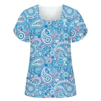 Rasprodaja ispod $ $ modni ženski ljetni Casual vrhovi s ovratnikom s laticama, košulje kratkih rukava u plavoj