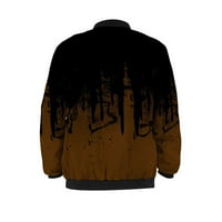 Zima Jesen Muška ležerna Temperamentna modna jakna s patentnim zatvaračem s ovratnikom s printom, ležerna jakna