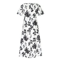 Ljetna haljina Ženska ljetna ležerna haljina s kratkim rukavima s kratkim rukavima s patentnim zatvaračem, sklopive