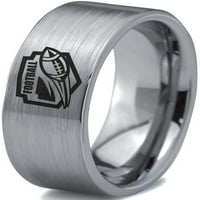 Volfram prsten za nogometaše za muškarce i žene udobnog sivog kroja s ravnim rezom i mat poliranjem
