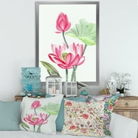 DesignArt 'drevni ružičasti lotos cvijet' tradicionalni uokvireni umjetnički tisak