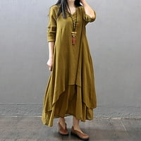 Ženska jesenska Temperamentna široka haljina, etnički stil za djevojčice, obične lažne haljine s dva duga rukava