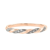 Zaručnički prsten od ružičastog zlata od 10 karata s dijamantnim naglaskom na memoriji