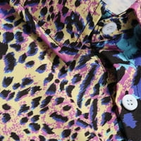 Muška havajska košulja puta istezanje ležernog leoparda, ljetni gumb kratkih rukava dolje za odmor na plaži košulje