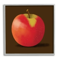 Stupell Industries Bujne crvene jabuke Detaljan portretni dizajn Grafička umjetnost siva uokvirena umjetnička
