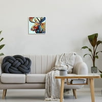 Moose Portret Moderni sastav Životinje i insekti Slikanje bijele uokvirene umjetničke print zidne umjetnosti