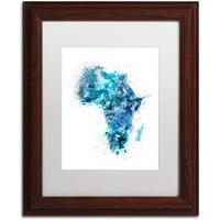 Zaštitni znak likovna umjetnost Paint prskanje karte Afrike Canvas Art by Michael Tompsett, bijeli mat, drveni