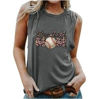 Baseball mama tenkovske vrhove, majice za bejzbol dame grafičke mama nevolje teave bez rukava, tenk vrhovi osnovni