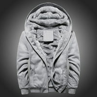 Muška jesen / zima široka ležerna jednobojna jakna u sivoj boji 10