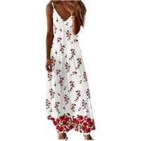 Modne ženske ljetne haljine Plus size, ležerni cvjetni sarafan, široke maksi haljine bez rukava s dekolteom u