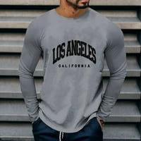 Košulje za muškarce grafičke grafičke majice slovo Ispis jeseni vrhovi vintage dugi rukavi labave casual odjeće