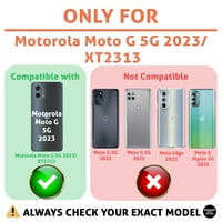 TalkingCase tanki slučaj telefona kompatibilan za Motorola Moto G 5G, plavi ljubičasti ispis, W temperirani stakleni