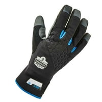 Zimske radne rukavice s ojačanom izolacijom, zaslon osjetljiv na dodir, crne, s druge strane