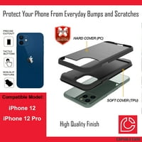 Capsule fuse kompatibilna s iPhoneom [Hybrid Fusion dvostruki sloj Slick Armor Shock Defender Black Case Cover]