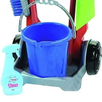 Theo Klein: set kolica za čišćenje-dječji set igračaka uključuje: kolica, kantu, krpu, metlu, kantu za smeće s
