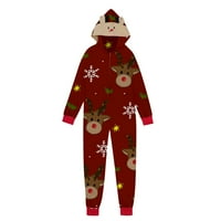 Cuoff Roditeljska odjeća Obiteljska pidžama Dječaci Djevojčici božićna kapuljača kombinezona pidžama Elk Loungewear