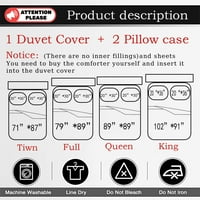 Digitalni 3-inčni-3-dijelni pokrivač za poplun s loptom, pejzažni uzorci, ukrasni set posteljine za spavaću sobu