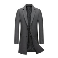 Kaputi za muškarce Zimske poslove vunene su nadigranu moda dvostruka grudnjaka srednje duljine Orcoat Grey l