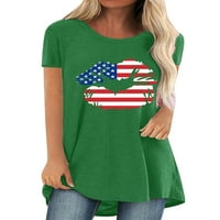Ženske široke majice s printom američke zastave Ženska majica kratkih rukava domoljubni Dan neovisnosti ležerni