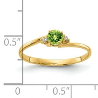 Prsten od žutog zlata s peridotom i dijamantom od netaknutog karatnog zlata