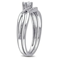 Set vjenčanih prstenova od srebra od srebra od srebra od dijamanata Od Srebra od srebra od srebra od srebra od
