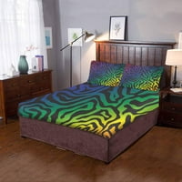 Komplet posteljine u apstraktnoj boji, pokrivač za poplun od menija s jastučnicom za uređenje doma u sobi