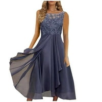 Ženska haljina šifon elegantna čipkasta haljina s izrezima za žene Ljubičasta a-lista