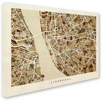 Zaštitni znak mumbo jumbo Karta ulica Liverpoola, Engleska 3 ulje na platnu Michaela Tompsetta