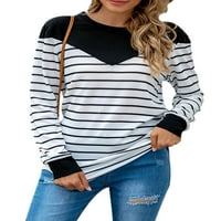 ; Ženski pulover s okruglim vratom, pletena osnovna tunika, bluza u boji, jesenske majice, crni;