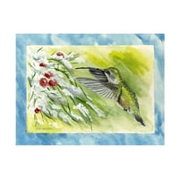 Eileen Herb-Vitte leteći Kolibri s plavim obrubom ulje na platnu