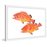 MARMONT HILL Dvije narančaste ribe Michael Pantalos uokvireni slikarski tisak