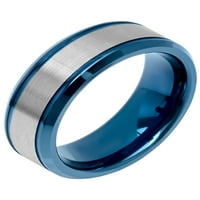 Muški dvobojni plavi čelik od nehrđajućeg čelika prsten za vjenčanje