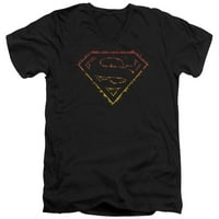 Superman - Označen plamen logotip - Slim Fit v Majica vrata - velika