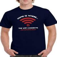Dom je gdje wifi povezuje majice muškaraca -Smartprints dizajni, muški medij