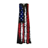 Rasprodaja 4. srpnja, Dan neovisnosti, haljina s printom zastave SAD-a, ženske ljetne maksi haljine za žene, ležerna