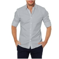 Muška poslovna košulja muška Casual moda duga haljina s dugim rukavima Bluza s izrezom u obliku slova U i uspravnim