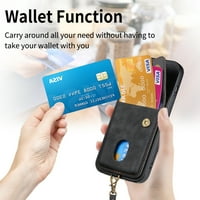 Torbica za novčanik za novčanik za novčanik magnetska, s držačem za kartice, Odvojivi remen za vezanje s postoljem,