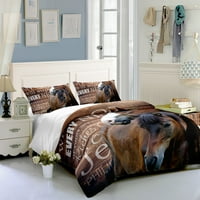 Digitalni 3-inčni-3-dijelni pokrivač za poplun za životinje, Dekorativni set posteljine za spavaću sobu za odrasle