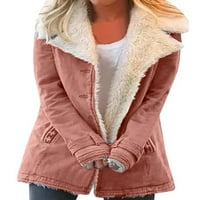 Ženski krzneni kaput s dugim rukavima s dugim rukavima ležerna jakna zimska topla gornja odjeća