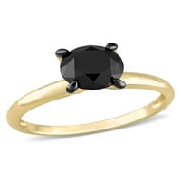 Zaručnički prsten od 10k žutog zlata od crnog dijamanta od 10k za žene