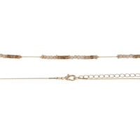 Pioneer Woman Matte Gold Metal Fringe i Ogrlica za ogrlicu s perlicama