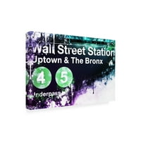 Zaštitni znak likovna umjetnost 'NYC kolekcija akvarela - Station na Wall Streetu' platno umjetnost Philippea