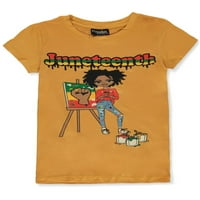 Popularna sportska majica za djevojčice s uzorkom 19. lipnja-boja senfa, -