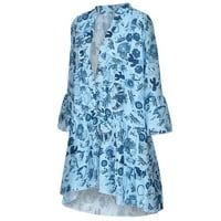 Zunfeo Women Casual haljina- Midi haljina labava odmorska haljina, proljetna ljetna i flare haljina dužine lakata,