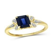 Jewelersclub Sapphire Ring Birthstone Nakit - 2. Karat Sapphire 14K zlatni nakit od srebrnog prstena s bijelim