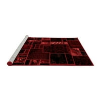 Ahgly Company stroj za pranje zatvorenog pravokutnog patchwork -a, crveni prijelazni prostor prostirke, 3 '5'