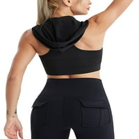 Ženski gornji dio za vježbanje u A-listi prsluk s kapuljačom jednobojne majice bez rukava joga majica bez rukava