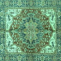 Ahgly Company zatvoreni pravokutnik Perzijski tirkizno plavi tradicionalni prostirke, 8 '12'