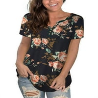Ženska tunika Plus size majica majica U donjem rublju ležerna bluza s cvjetnim printom u donjem dijelu leđa u